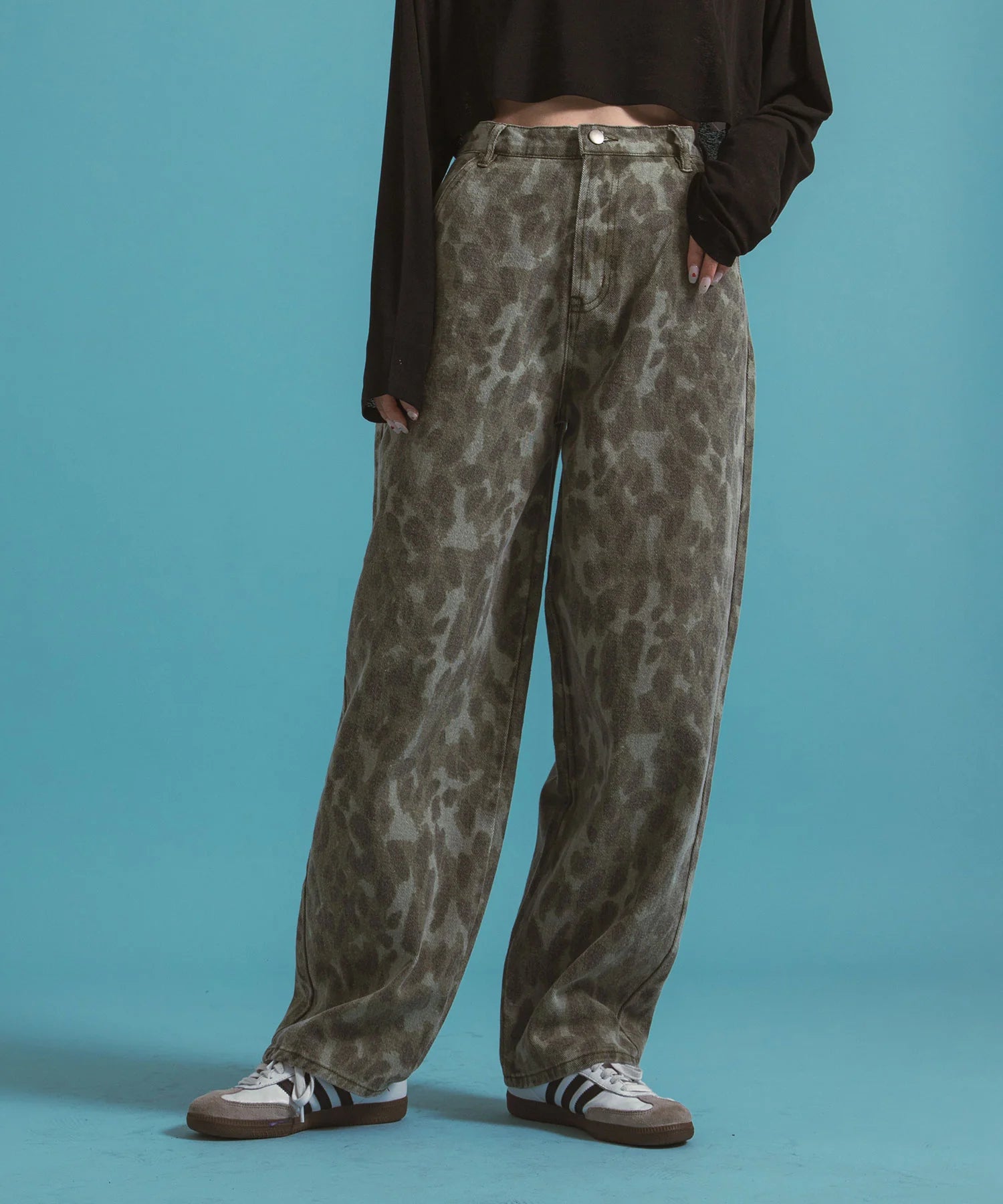 Leopard Barrel Leg 褲子
